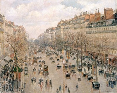 Boulevard Montmartre, eftermiddagssol af Camille Jacob Pissarro
