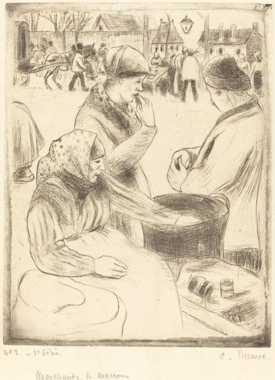 Chestnut Vendors Chestnut Vendors, 1878. af Camille Pissarro