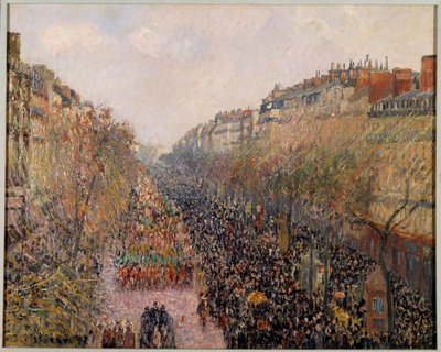 Mardi Gras-dag på Boulevard Montmartre i Paris i 1897 Maleri af Camille Pissarro (1830-1903) 1897 Los Angeles. Hammer Museum af Camille Jacob Pissarro