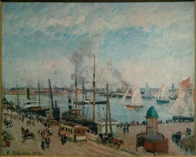 Le Havre havn ved højvande af Camille Jacob Pissarro