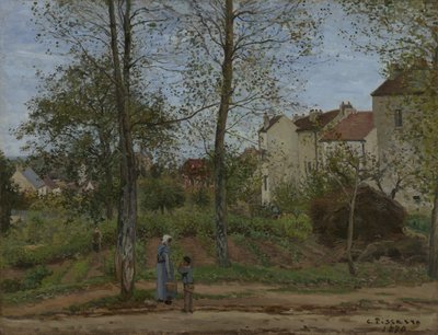Huse ved Bougival (efterår) af Camille Pissarro