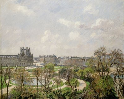 Tuileries Have, Forårsmorgen; Tuileriehaven, morgen, forår, 1900 af Camille Jacob Pissarro