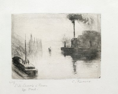 Lacroix Island, Rouen, 1883 af Camille Pissarro