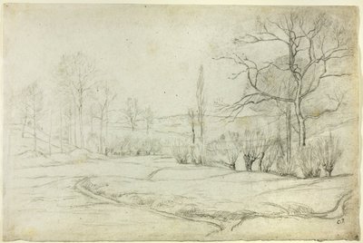 Landskab i Montfoucault af Camille Pissarro