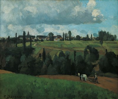 Landskab nær Ennery, nær Pontoise af Camille Pissarro