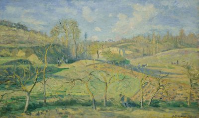 Solen i marts, Pontoise af Camille Pissarro