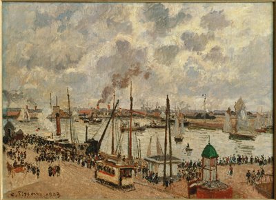 Port du Havre ... (olie på lærred) af Camille Pissarro