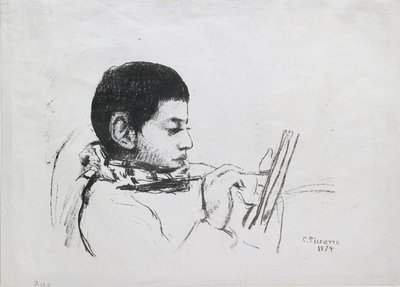 Portræt af Lucien Pissarro, 1874 af Camille Pissarro