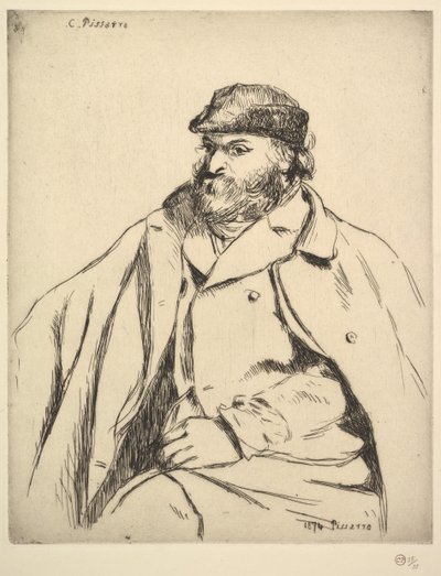 Portræt af Paul Cézanne, 1874. af Camille Pissarro
