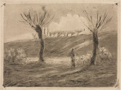 Solen går ned af Camille Pissarro