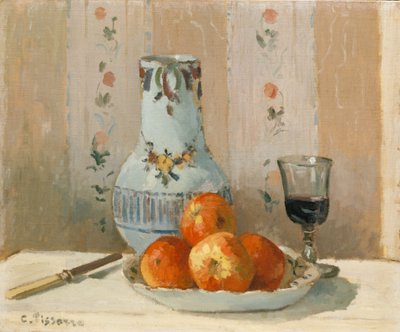 Stilleben med æbler og kande, 1872. af Camille Jacob Pissarro