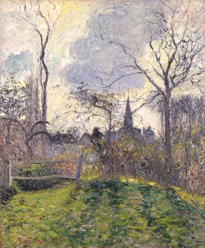 Klokketårnet i Bazincourt af Camille Pissarro