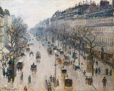 Boulevard Montmartre på en vintermorgen, 1897. af Camille Jacob Pissarro