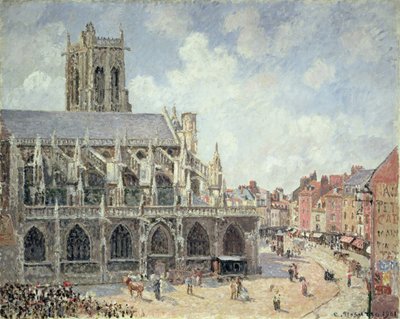 St. Jacques-kirken i Dieppe, morgensol af Camille Jacob Pissarro