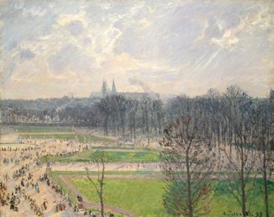 Tuileriernes have en vintereftermiddag af Camille Jacob Pissarro