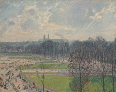 Tuileriernes have på en vintereftermiddag, 1899. af Camille Jacob Pissarro