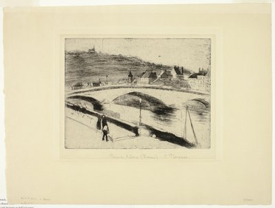 Stenbroen ved Rouen af Camille Pissarro