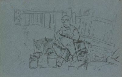 Tøj med hans værktøj af Camille Pissarro