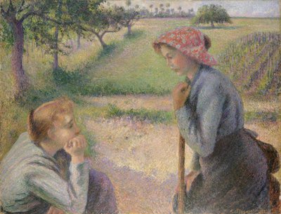 To unge bondekvinder, 1891-92. af Camille Jacob Pissarro