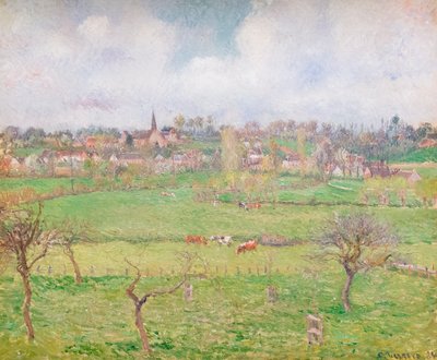 Udsigt over Bazincourt af Camille Pissarro