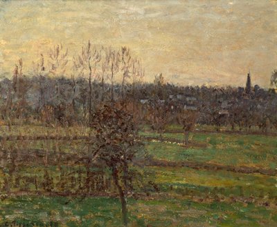 Udsigt over Bazincourt, vinter af Camille Pissarro