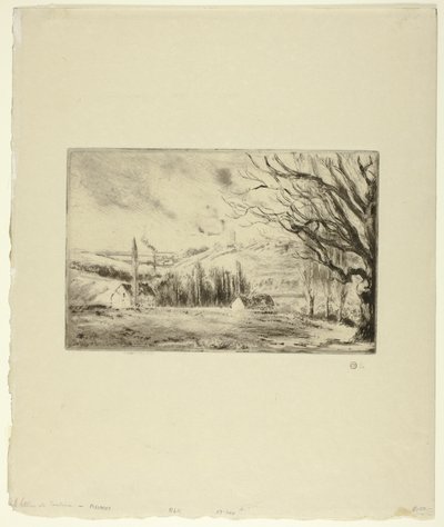 Udsigt over Pontoise af Camille Pissarro