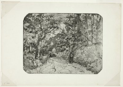 Wooded Lane ved Pontoise af Camille Pissarro