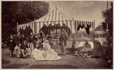 Alban med en gruppe af deres kongelige højheder, hertugen af Aumale, greven af Eu og hertugen af Alencon. af Camille Silvy