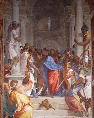 Horkvinde før Kristus, freskomaleri af Camillo Boccaccino (1501-1546) i præsbyteriet i San Sigismondo-kirken, Cremona, Italien af Camillo Boccaccino