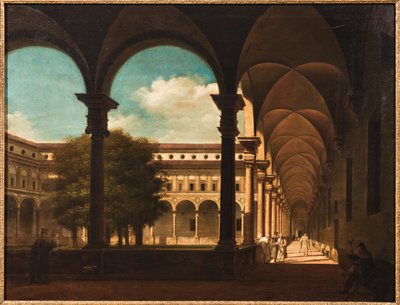 Hospital for de syge i Milano (olie på lærred) af Camillo Crespolani