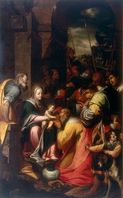 Adoration of the Magi, værk af Camillo Procaccini, konserveret på Galleria Estense i Modena af Camillo Procaccini
