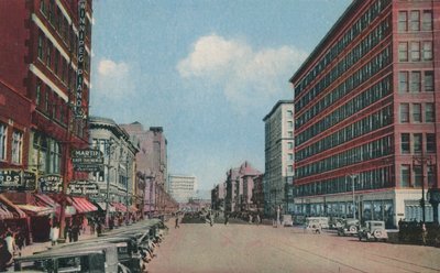 Portage Avenue set mod øst, Winnipeg, Manitoba, Canada (farvefoto) af Canadian Photographer