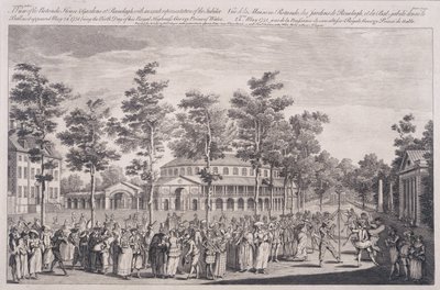 Udsigt over Rotunda, Ranelagh House, ved et bal for at fejre fødselsdagen for HKH, Prinsen af Wales, 24. maj 1751, indgraveret af Parr af Canaleti