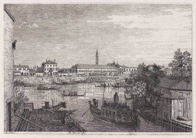 Ale Porte del Dolo (At the Locks of Dolo), fra serien Vedute (Views) af Canaletto (Giovanni Antonio Canal)