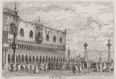 Piera del Bando. V. (The Piera del Bando. V [enice]), fra serien Vedute (Views) af Canaletto (Giovanni Antonio Canal)