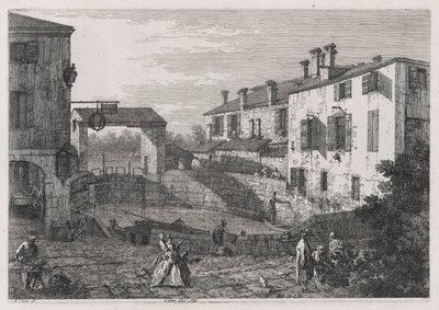 Le Porte Del Dolo (The Locks of Dolo), fra serien Vedute (Views) af Canaletto (Giovanni Antonio Canal)