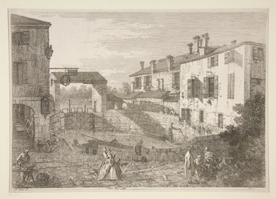 Le Porte del Dolo (The Locks of Dolo), fra serien Vedute (Views) af Canaletto (Giovanni Antonio Canal)