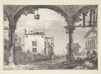 Le Portique a la lanterne (Portikoen med lanternen), fra serien Vedute (Udsigter) af Canaletto (Giovanni Antonio Canal)