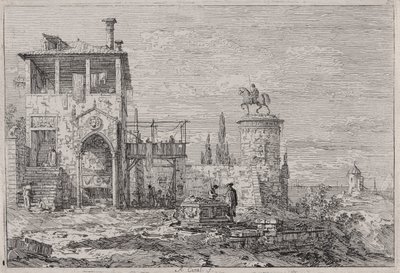 Ryttermonumentet, fra serien Vedute (Views) af Canaletto (Giovanni Antonio Canal)
