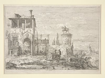 Ryttermonumentet, fra serien Vedute (Views) af Canaletto (Giovanni Antonio Canal)
