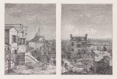 Huset med indskriften, fra serien Vedute (Views) af Canaletto (Giovanni Antonio Canal)