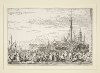 The Market on the Molo, fra serien Vedute (Views) af Canaletto (Giovanni Antonio Canal)