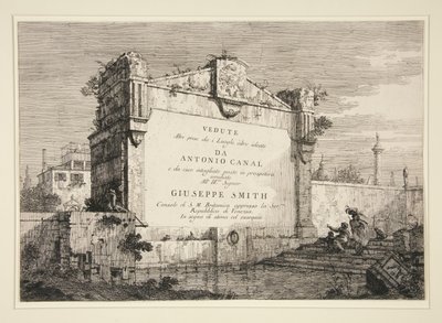 Titelplade, fra serien Vedute (Views) af Canaletto (Giovanni Antonio Canal)