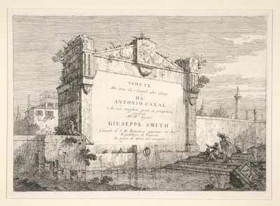 Titelplade, fra serien Vedute (Views) af Canaletto (Giovanni Antonio Canal)