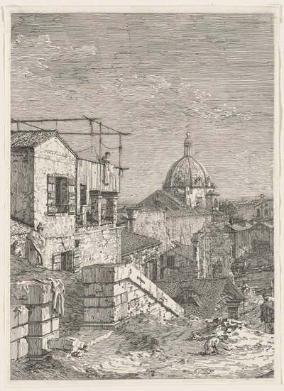 Fantasiudsigt over Venedig (venstre del) af Canaletto