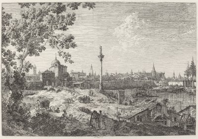 Imaginær udsigt over Padova af Canaletto