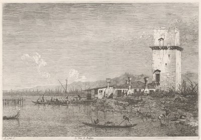 La Torre di Malghera Ansigter på eksisterende og opfundne steder (serietitel) Vedute altre prese da i Luoghi altre ideate af Antonio Canal (serietitel) af Canaletto