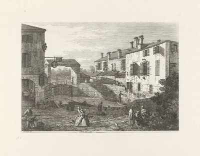 Le porte del Dolo (titel på objekt) Ansigter på eksisterende og opfundne steder (serietitel) Vedute altre prese da i Luoghi altre ideate af Antonio Canal (serietitel) af Canaletto
