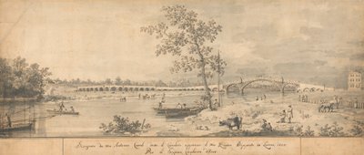 Old Walton Bridge set fra Middlesex Shore af Canaletto