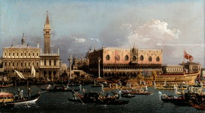 Bucintoro ved Molo på Kristi Himmelfartsdag af Canaletto